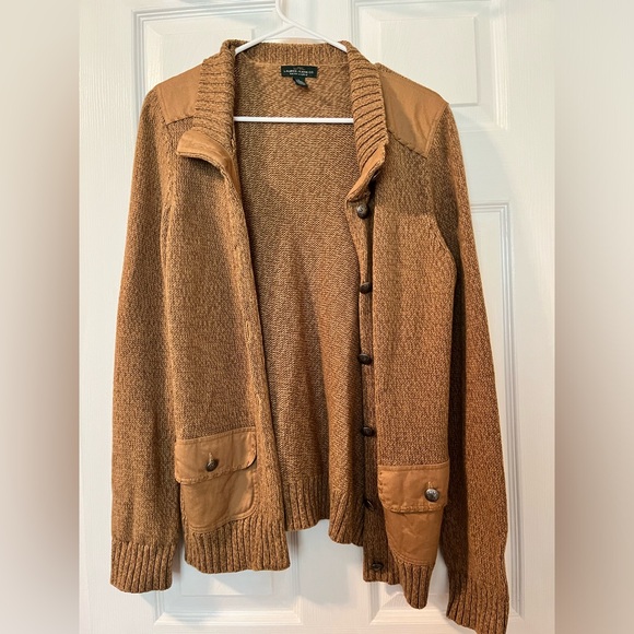 Lauren Jeans Co Cardigan Sweater Women’s Large Beige - Picture 3 of 6